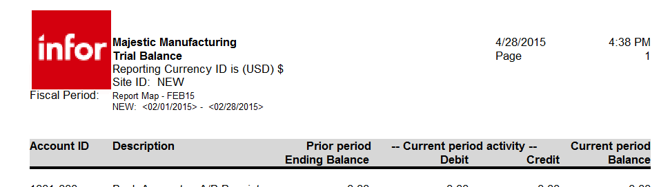 trial balance